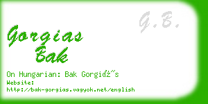 gorgias bak business card